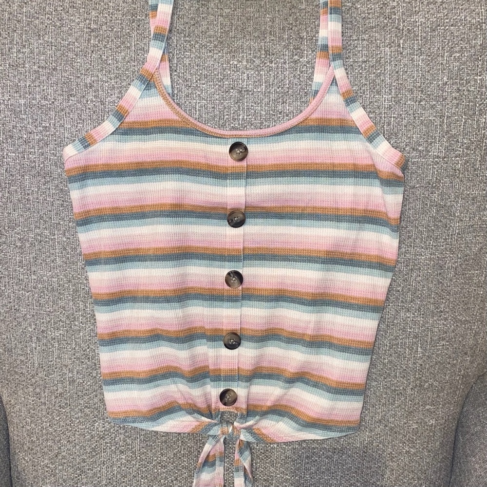 American Eagle Button Front Tie Tank
